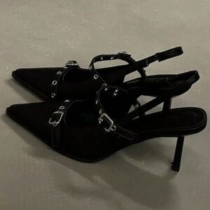 Elegant Black Women's Slingback Heels